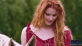 gorgeous hot redhead milf heidi romanova outdoor solo for playboy, horny and adorable!