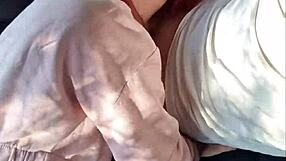 Wow, Rosee licks and rides in this private car blowjob with her small waist and natural tits!