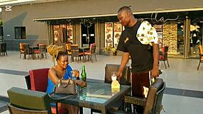 ebony sex goddess meets naija pornstar in exclusive bar fun