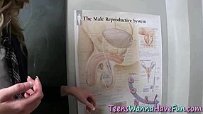 party teens in uniforms getting oral?