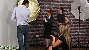 Seasoned domina mocks in CFNM humiliation