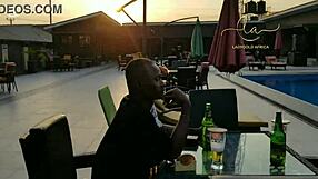 ebony sex goddess meets naija pornstar in exclusive bar fun