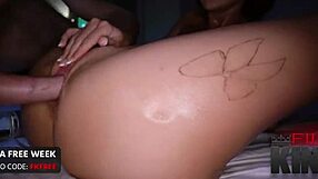 Juicy Emma Hix receives intense oiled massage and hard fucking