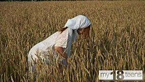 My18teen 18+s - cute girl went into the field for a walk and masturbate her pussy