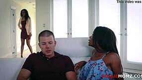 Interracial blowjob with gf and stepmom