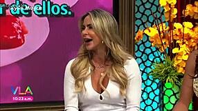 Aylin Mujica's Marked Nipples Under Mini Skirt