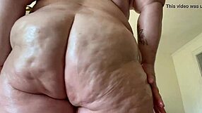 Ariesbbw proudly displays her big fat oiled ass in bold poses.