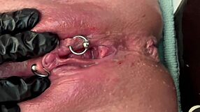 I’m just rubbing my pierced clit hard in latex gloves for fun.