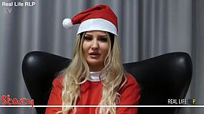 Stacy's Christmas Rimming And Cum In Mouth