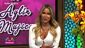 Aylin Mujica's Marked Nipples Under Mini Skirt