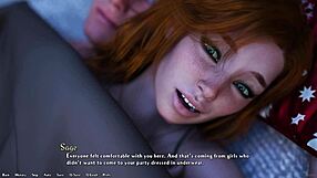 Play with a red-haired teen's big tits and cock