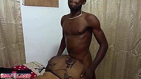 Wow! Clapping giant boobs on this ebony babe bent over doggy style!
