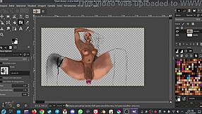 I drew a shemale with big dick in hentai style at GIMP