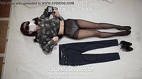 In this amateur fetish video, she slowly strips out of her underwear, tearing clothes for excitement.