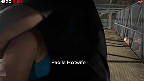 Paolla hotwife humiliates cuckold with big black cock flashing