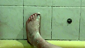 beautiful cute naked girl assol takes bath in bathroom