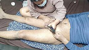 Stepmom helps trim my hair.