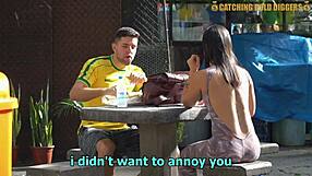 Brazilian Bubble Butt Teen Picked Up from Street: Pussy Destroyed at Home with Blowjob