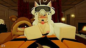 Roblox Whore Gives Boob Job and Rides Dick Hard
