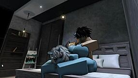 Rough cowgirl ride with hot demon's monster cock in Roblox