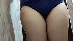 Indian Girl Riya Thakur Bathes And Makes Video For Boyfriend!