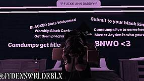 Fucking that snowbunny fan on Roblox with my big black cock
