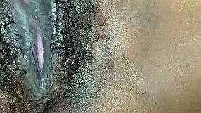 Hairy and smooth pussy play