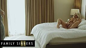 the milf is so horny, waiting for her son-in-law to arrive