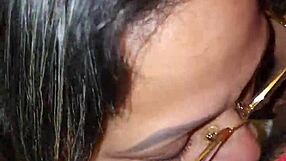 My friend's mom catches me masturbating with her thong and sucks me until I cum