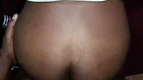 Pretty ebony couple fucks doggystyle