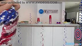 Long-haired blonde Riley gets hard-fucking action at party