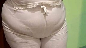 My friend's mom catches me masturbating with her thong and sucks me until I cum