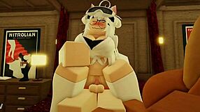 Roblox Whore Gives Boob Job and Rides Dick Hard