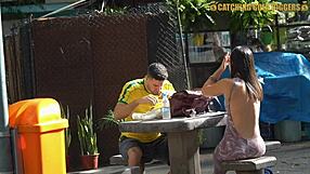 Бразилска тийнейджърка с балонест задник взета от улицата: путката й унищожена вкъщи с духане