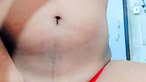 She TEASES her DRESS, RUBS her ASS, and PISSES with TOYS