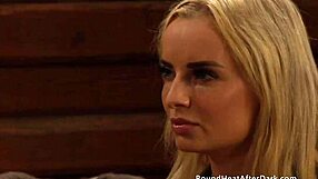 Busty Lesbian Slave Orgasms with Madame in Bondage!