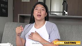 huge latina tits dominated by big cock in amateur casting titty fuck