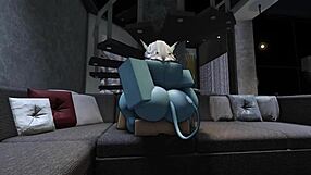 Rough cowgirl ride with hot demon's monster cock in Roblox