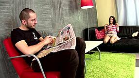 brunette beauty enjoys doggy style fucking