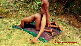 Hot amateur couple from Africa having sex on a farm road