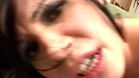 18 GIRL REBECCA LINARES HAS BOTH HOLES STUFFED in stockings and heels.