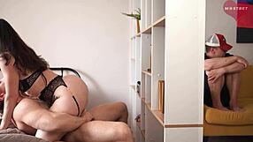 cuckold shares wife for watching and jerking while fucking hard