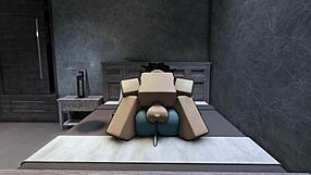 Rough cowgirl ride with hot demon's monster cock in Roblox