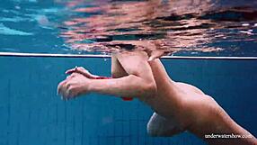 Sexy Naked Avenna Swims Nude in Pool