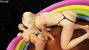cindy behr and jasmine black lick toes and pussies in jelly pool