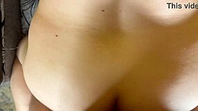 No-condom breeding sex with a big boobs chubby milf wife involves creampie and shaved pussy.