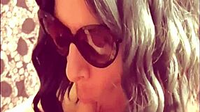 she loves my uncut cock so much, giving blowjob all day long