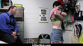 Officer CATCHES Teen Stealing Vibrator And PUNISHES Her In Garage