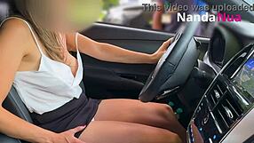 My naughty wife flashed her breasts and teased a gas station attendant. Her public display was daring.