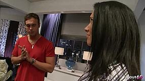 Cougar Mom Tricked The Big Dick Boy Next Door To Fuck When Home Alone